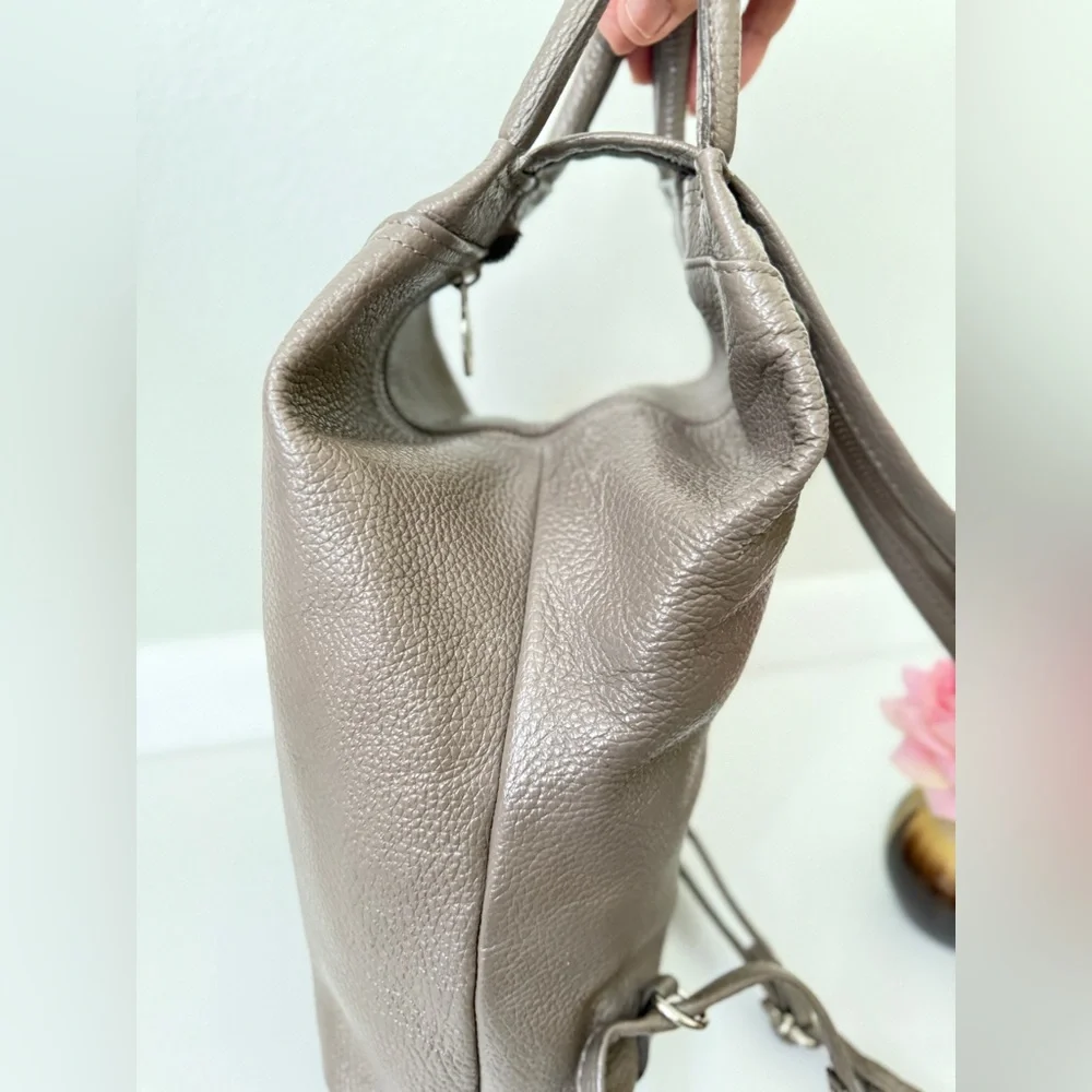 VALENTINA MULTIFUNCTIONAL TAUPE BACKPACK SLING BAG